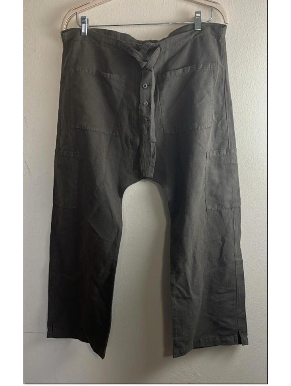 NSF Carlson Tie-Waist Button-Front Pants, Small/Medium, $345 NWT #2470